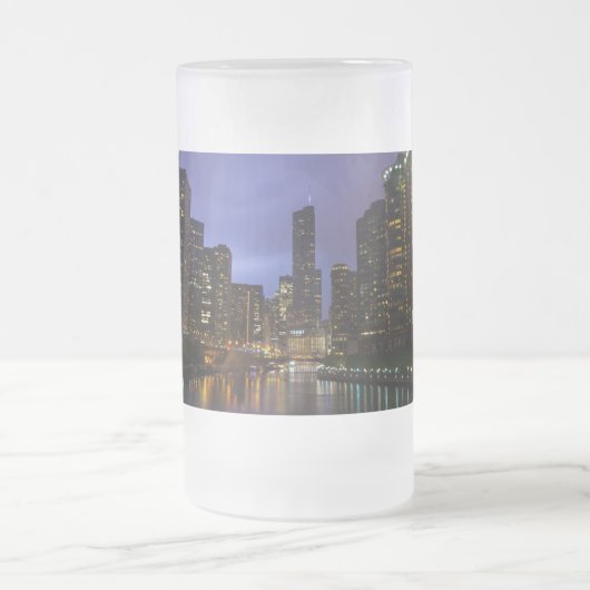 La foudre au-dessus de Chicago River Mug givrée (Centre)