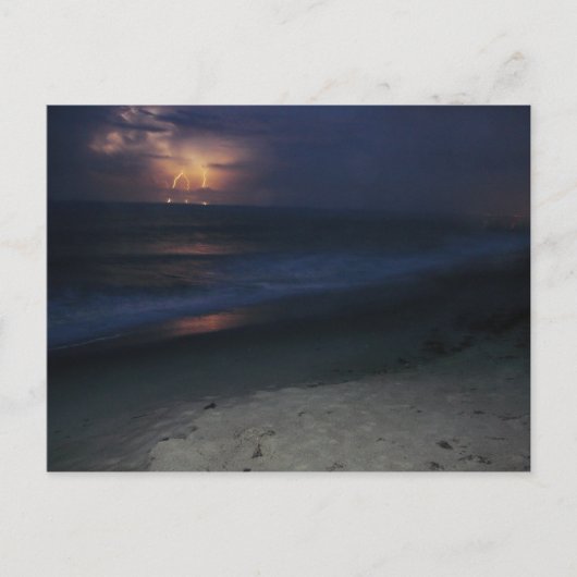 La foudre sur la carte postale de la plage (Devant)