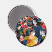 La foule - aimant frigo. (Recto/Verso)