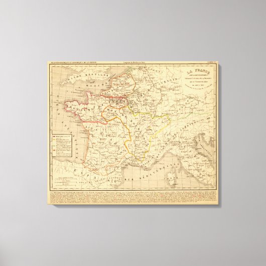 La France apres la mort de Clothaire 1er Canvas Afdruk (Voorkant)