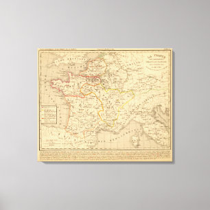 La France apres la mort de Clothaire 1er Canvas Afdruk
