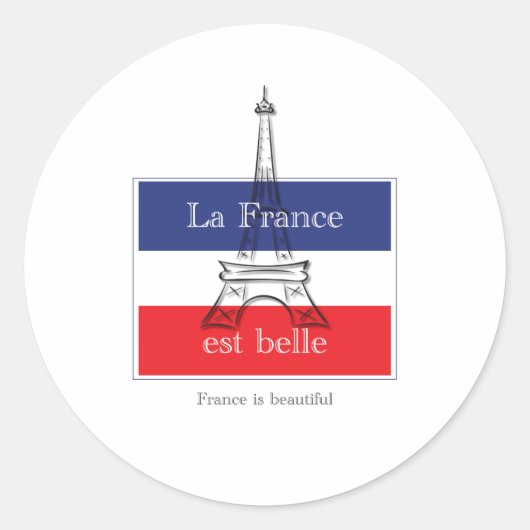 La France est Belle Ronde Sticker (Voorkant)