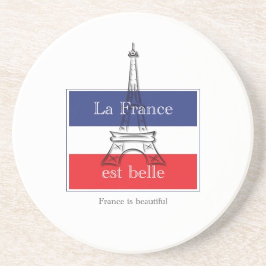 La France est Belle Zandsteen Onderzetter (Voorkant)
