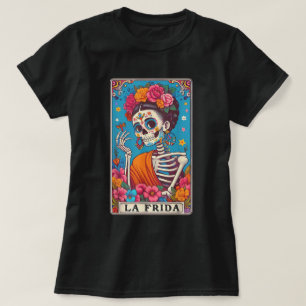La Frida Suiker Schedel Dia De Los Muertos Kunst T-shirt