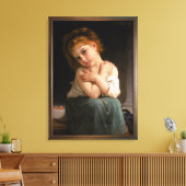 La Frileuse door William-Adolphe Bouguereau Canvas Afdruk (Insitu (Woonkamer))