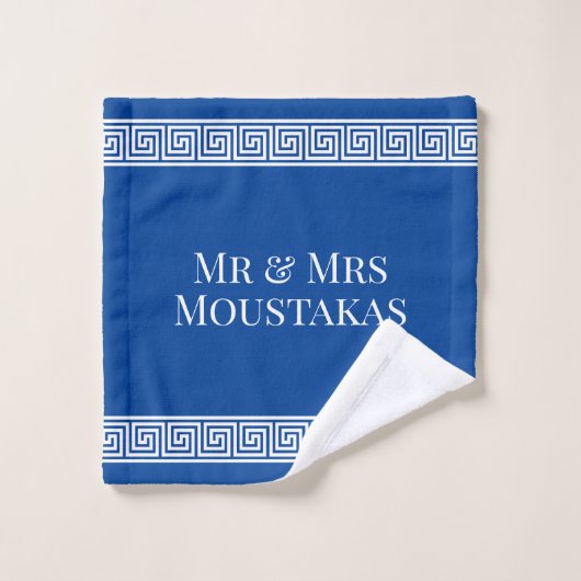 La frontière de méandre de clé de M. et de Mme (Gant de toilette)