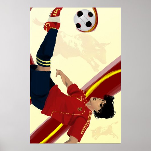 La Furia Roja Spanje 2014 Soccer by Sarjis Poster (Voorkant)