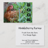 La gamme libre EGGS le carte de visite de poulet (Devant / Derrière)