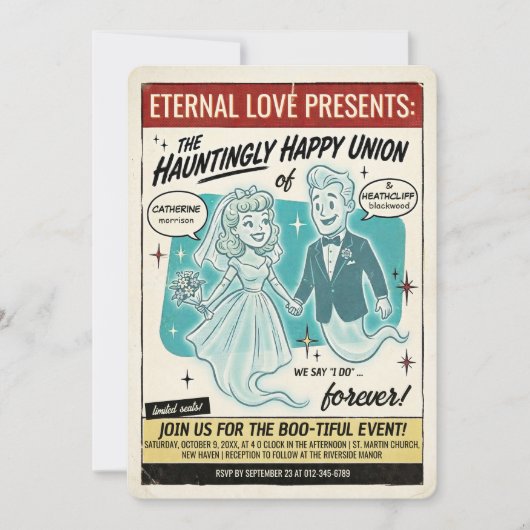La Gazette Fantomatique de Mariage Invitation (Devant)