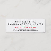 La gentillesse est carte contagieuse de défi (Dos)