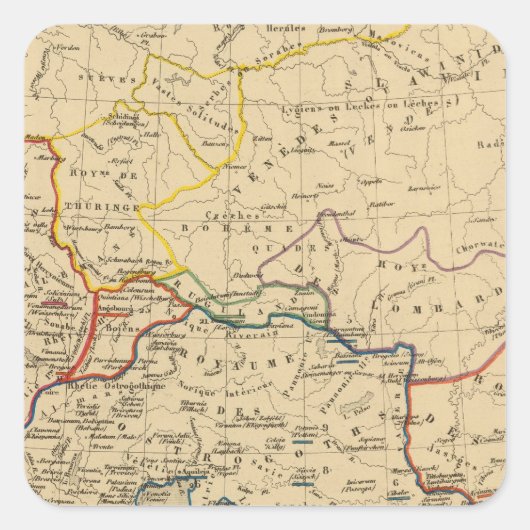 La Germanie a la fin du 5e siecle Vierkante Sticker (Voorkant)