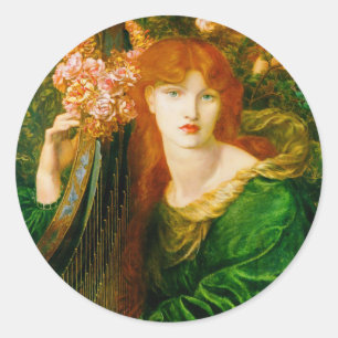 La Ghirlandata door Dante Gabriel Rossetti Ronde Sticker
