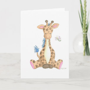 La Girafe, carte de vœux à l'aquarelle
