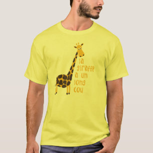 La giraffe a un long cou t-shirt