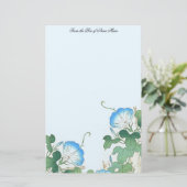 La gloire de matin japonais fleurit la papeterie (Debout devant)