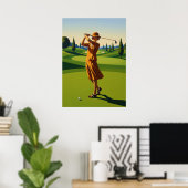 LA GOLFEUSE (Le Golfeur) - Artwo Art Déco Original (Bureau à domicile)