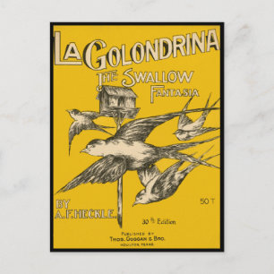 La Golondrina Swallow Fantasia - muziek Briefkaart