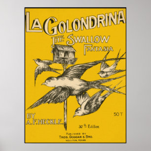 La Golondrina Swallow Fantasia - muziek Poster