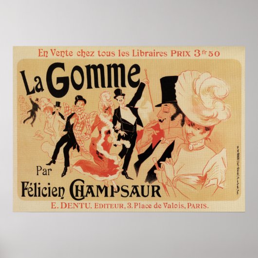 La Gomme door Champsaur  belle epoque en jul Poster (Voorkant)