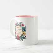 "La grâce de l'espace" Mug de café rose et blanc (Devant gauche)