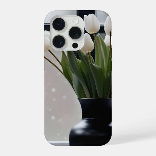 "La grâce de l'hiver : Tulipes blanches dans un va (Verso)