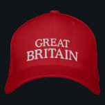 La Grande-Bretagne a brodé le casquette<br><div class="desc">Exposition que vous soutenez en Grande-Bretagne avec ce texte blanc sur le casquette brodé par rouge. Lit la Grande-Bretagne ou customise avec votre propre texte.</div>