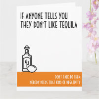 La grande carte d'anniversaire orange de Tequila L