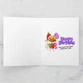 La grande carte de voeux de train bleu de comète (Intérieur)