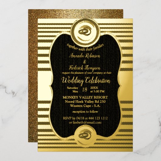 La Grande Inspiration Gatsby Foil Invitation (Recto/Verso)