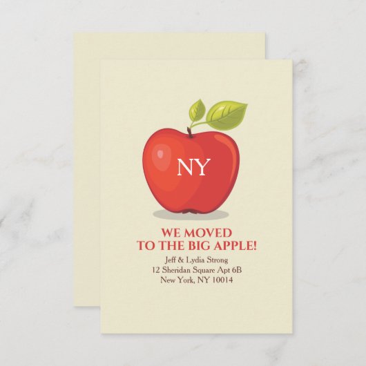 La grande pomme Faire-part mobile (Devant / Derrière)