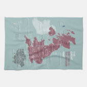 La grande serviette de thé britannique de carte de (Horizontal)