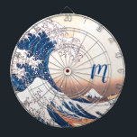 La Grande vague - Cible de flechettes artistique j<br><div class="desc">La Grande Vague est une célèbre peinture japonaise de Katsushika Hokusai,  qui a vécu au XIXe siècle. lumirala a édité et l'a appliquée à cette Cible de flechettes. Il est maintenant simple de personnaliser avec votre monogramme.</div>