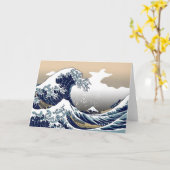 La Grande Vague de Kanagawa Carte de voeux (Fleur jaune)