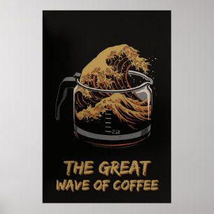 La Grande Vague De Poster De Café