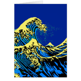 La grande vague Hokusai dans un décor de style pop