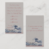 La grande vague outre du carte de visite de (Devant / Derrière)