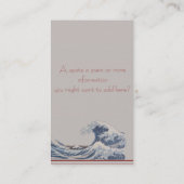 La grande vague outre du carte de visite de (Dos)