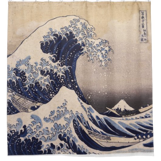 La grande vague par le rideau en douche de Hokusai (Devant)
