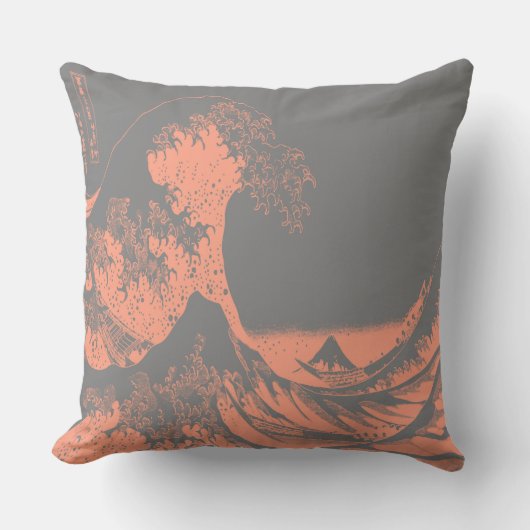 La Grande Volée Coussin Pêche & Gris (Recto)