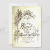 La grange dans les bois Invitations de mariage rus (Devant)