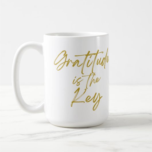 "La gratitude est la clé" 15oz de café Mug (Gauche)