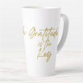 La gratitude est la clé de la haute latte Mug (Angle droit)