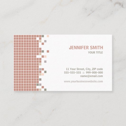 La grille de pixels ouvre le carte de visite (Devant)