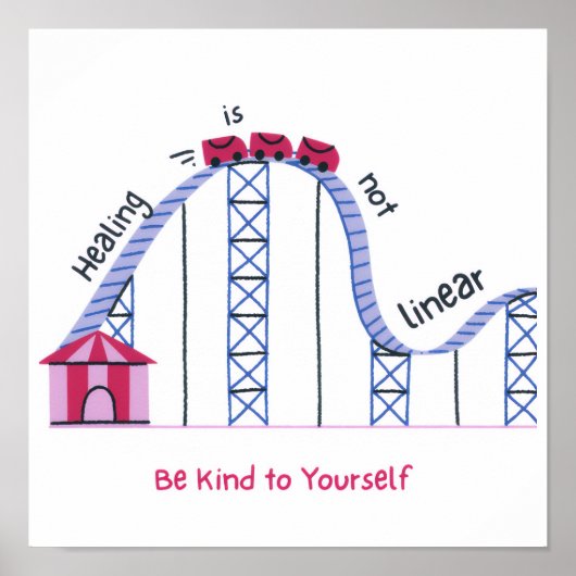 "La guérison n'est pas linéaire" Affiche de sensib (Devant)