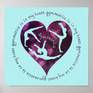 La gymnastique est à mon coeur 28" x 20" affiche