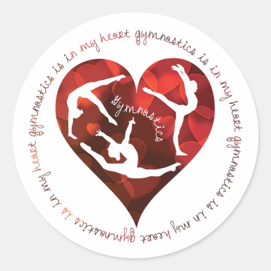 La Gymnastique Est Dans Mon Coeur Stickers Rouge R (Devant)