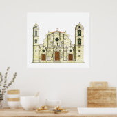 La Habana Cathedral Cuba Poster (Keuken)