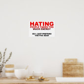 La haine prend de l'énergie Poster amusant (Cuisine)