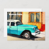 la havane cuba carte postale vieille voiture (Devant / Derrière)