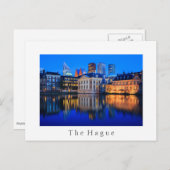 La Haye skyline à l'heure bleue carte postale blan (Devant / Derrière)